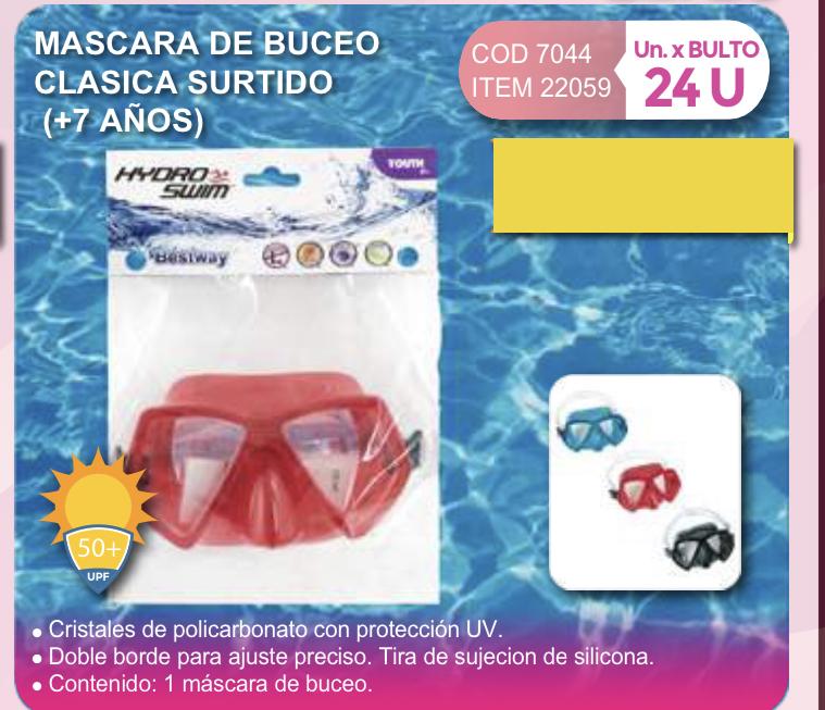 mascara de buceo clasica surtido + 7 años/Bestway abajo atras/