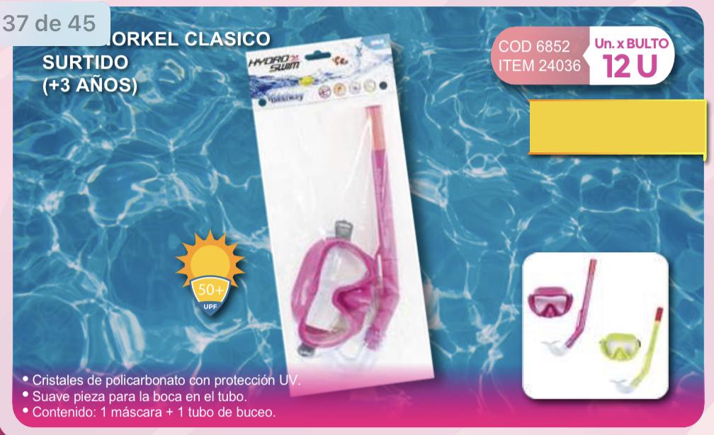 set de snorkel clasico surtido + 3 años/Bestway abajo/