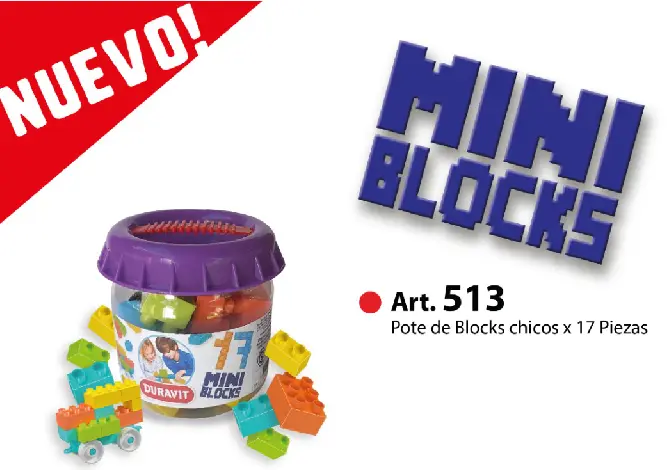 Pote de blocks chicos x 17 u