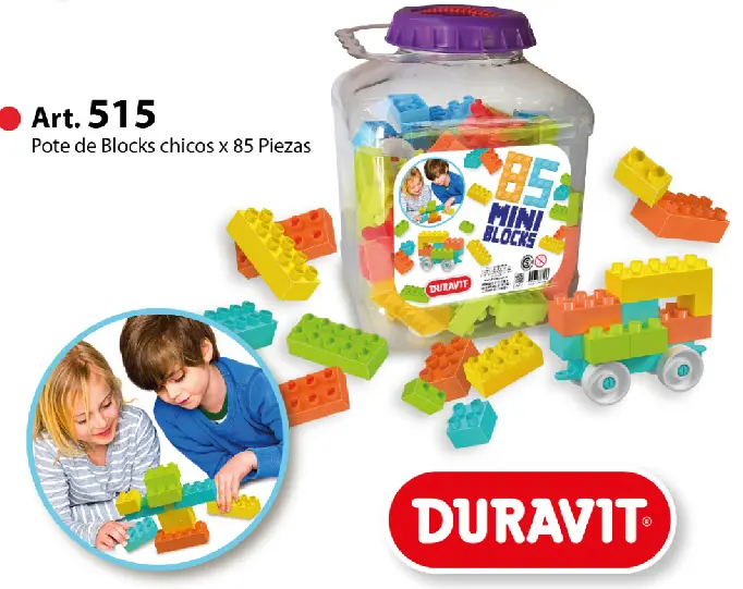 Pote de blocks chicos x 85 u