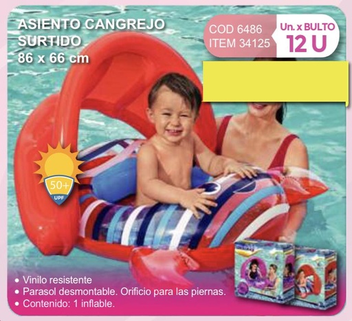 [34125] asiento cangrejo surtido 86 x 66 cm/Bestway abajo atras/