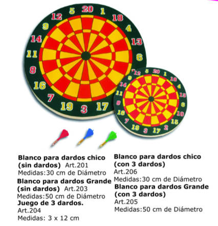 [F206] BLANCO P/DARDOS CHICO(C/3DARDOS)