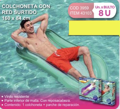 [43103] colchoneta con red surtido 160 x 84 cm