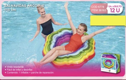 [36163] salvavidas arcoiris 115 cm/Bestway abajo atras/