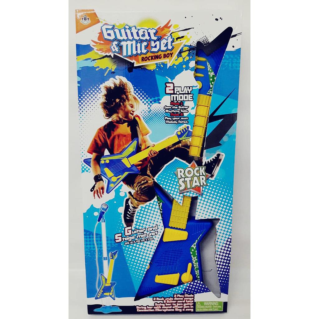 GUITARRA ELÉCTRICA, LUZ, SONIDO, 57cm X 28cm, 3 PILAS AA . 