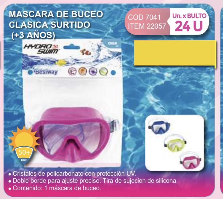 mascara de buceo clasica surtido + 3 años/Bestway abajo/
