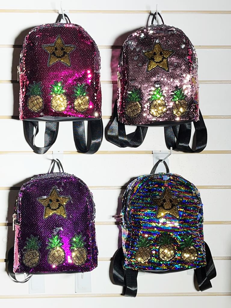 mochila (un cierre) con lentejuelas(25x25cm)/30 medio