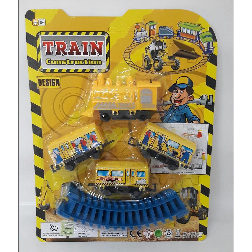 TRENCITO A PILA CON VÍAS PARA ARMAR , 1 PILA AA , MEDIDA CAJA: 22cm X 28cm. (28ar)