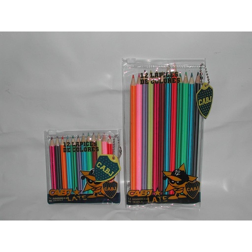 [SUPD-02] 12 LAPICES DE COLORES CORTOS BOCA JUNIORS /17 punta
