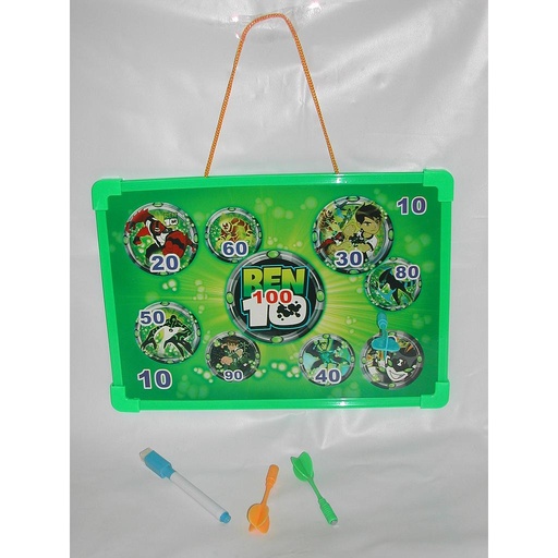 [GD9914] 2 EN 1 DE BEN 10, PIZARRA MAGNETICA Y JUEGO DE DARDOS (30CM) /17 abajo