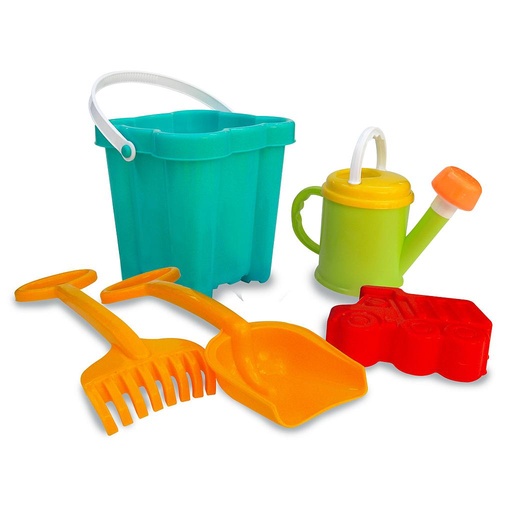 [D566] Balde castillo pala y rastrillo med. regadera 1 molde