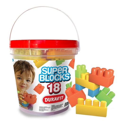 [d512] balde c/blocks didacticos 18 piezas/ fila 0a