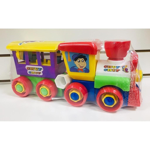 [E394] CHUFF CHUFF DIDACTICO CON VAGON Y TRES MUÑECOS 