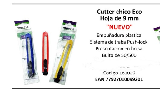 [181020] cutter chico eco hoja de 9mm