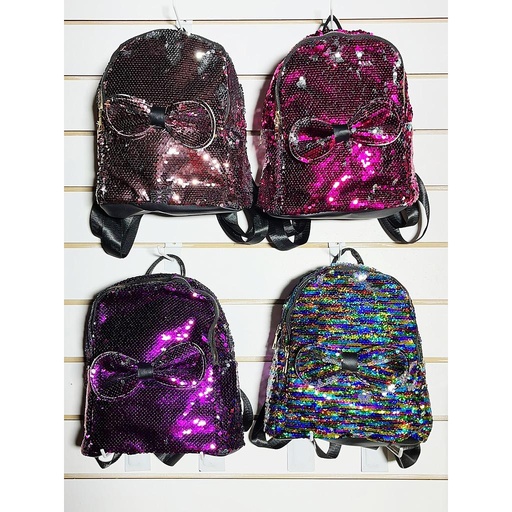 [ba-60020] mochila (dos cierres) con lentejuela (25x25cm)/30 medio