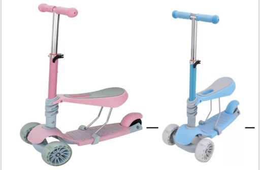 [HDL-803] Monopatin de 3 ruedas, barra de aluminio ajustable, deck de plastico, ruedas delanteras de PU de 11.6 x 4 cm con luces y rueda trasera de 9 cm, CM: 50kg, tamaño: 56x25x76.5 cm, tamaño del deck: 57x13,5 cm , 