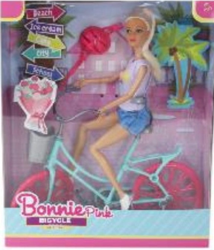 [B111-15982-X] MUÑECA BONNIE CON BICICLETA