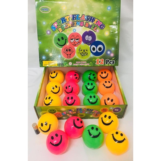 [25887-8] Pelota luminosa con chifle X 12/