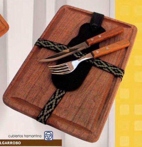[B953] Set de 1 plato rectangular (20x30cm) c/cuchillo y tenedor "Tramontina"