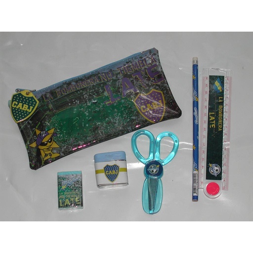 [SUPD-12] SET ESCOLAR BOCA JUNIORS CANOPLA Y UTILES /17 punta