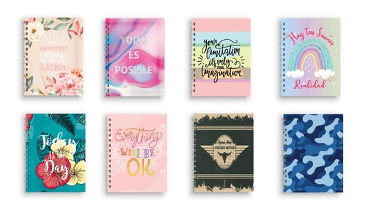 [13640] Cuadernos A5 tapa dura + interior rayado 80h + anillado ring-ware