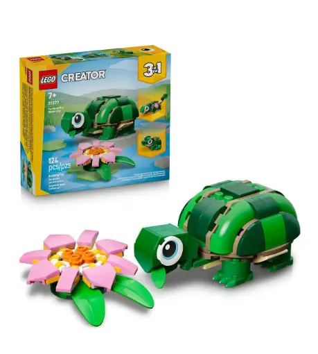 [31377] TURTLE WITH A WATER LILY FLOWER