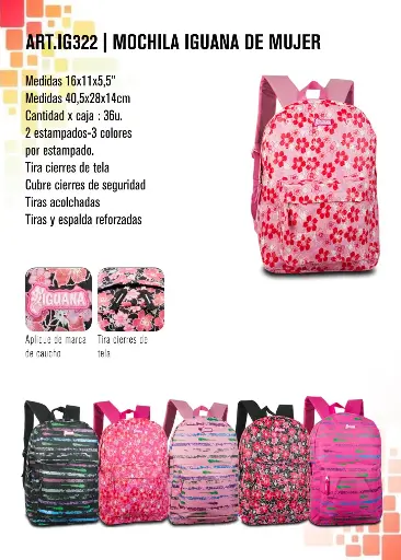 [IG322] Mochila Iguana de mujer 