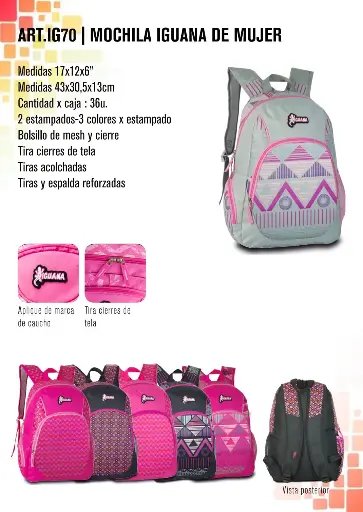 [IG70] Mochila Iguana de mujer