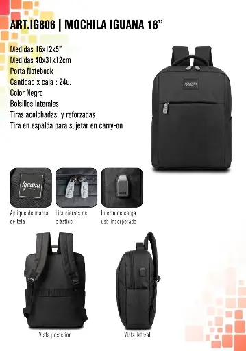 [IG806] Mochila Iguana 16"