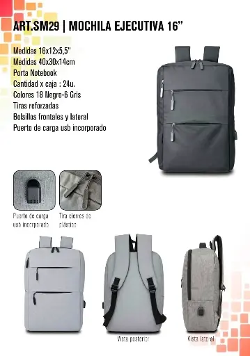 [SM29] Mochila ejecutiva 16"